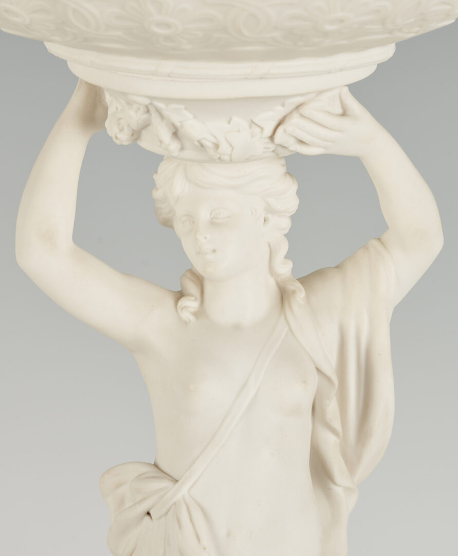 Lot 854: Minton Classical Parian Nude Centerpiece Compote