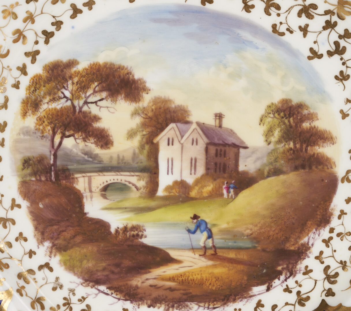 Lot 855: 4 English Cobalt Dishes, incl. Worcester 1st Period Birds