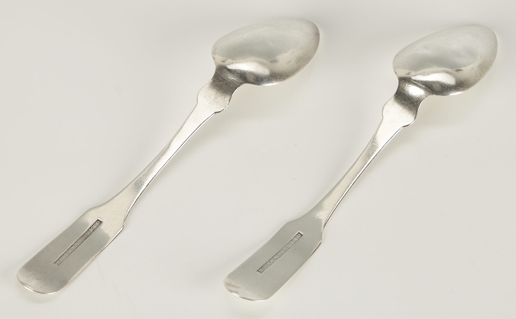 Lot 85: 2 Rare Campbell & Prior NC Coin Silver Spoons