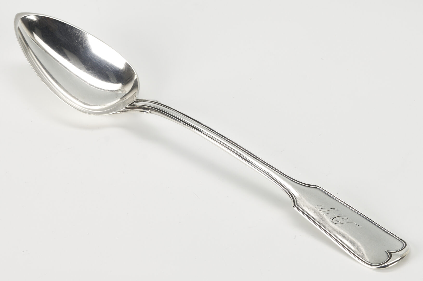 Lot 89: Hyde and Goodrich Coin Silver Rice or Platter Spoon