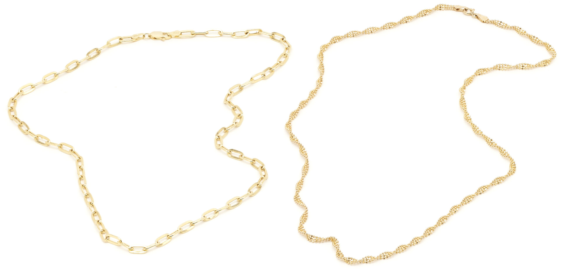 Lot 903: Group of 4 Yellow Gold Necklaces, 18K, 14K, 9K