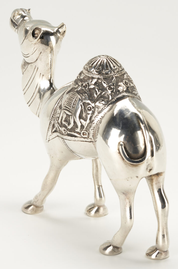 Lot 919: 2 Silver Items, incl. Dromedary Camel & Basket Style Box