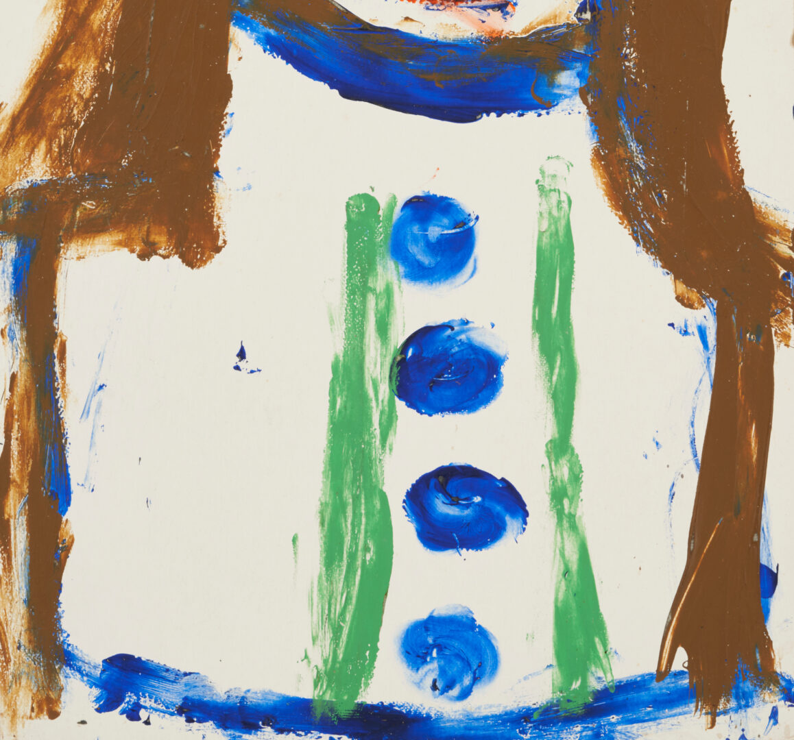 Lot 983: Eddy Mumma Outsider Art Painting, Figure w/ Orange Face