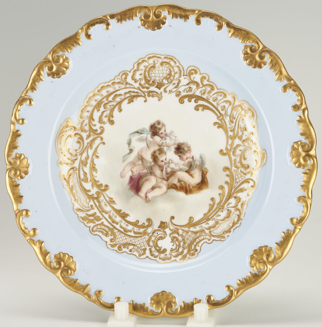 Lot 997: 2 Meissen Cabinet Plates & 2 Porcelain Oyster Plates