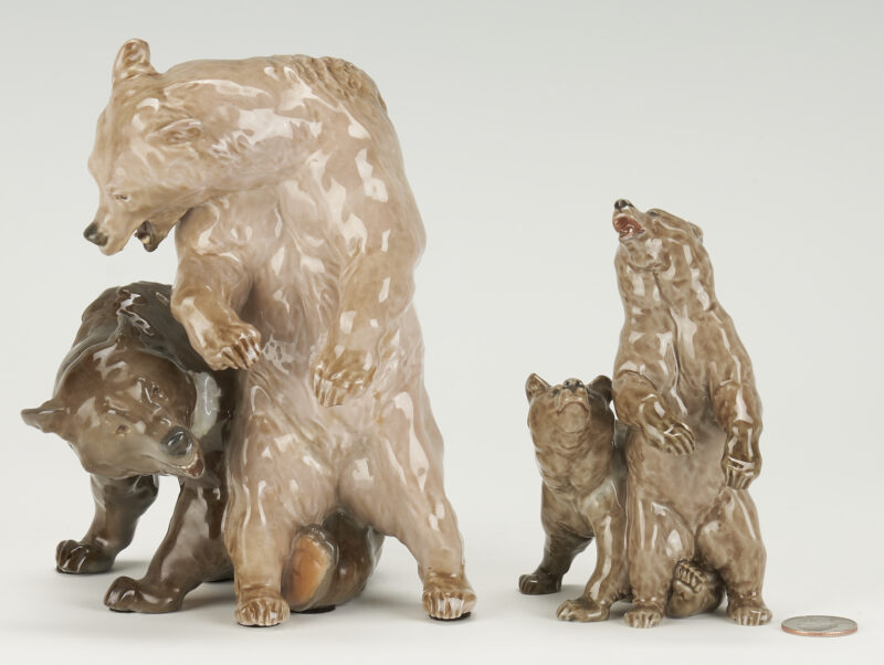 Lot 999: 2 Meissen Figural Groups, Bear Pairs