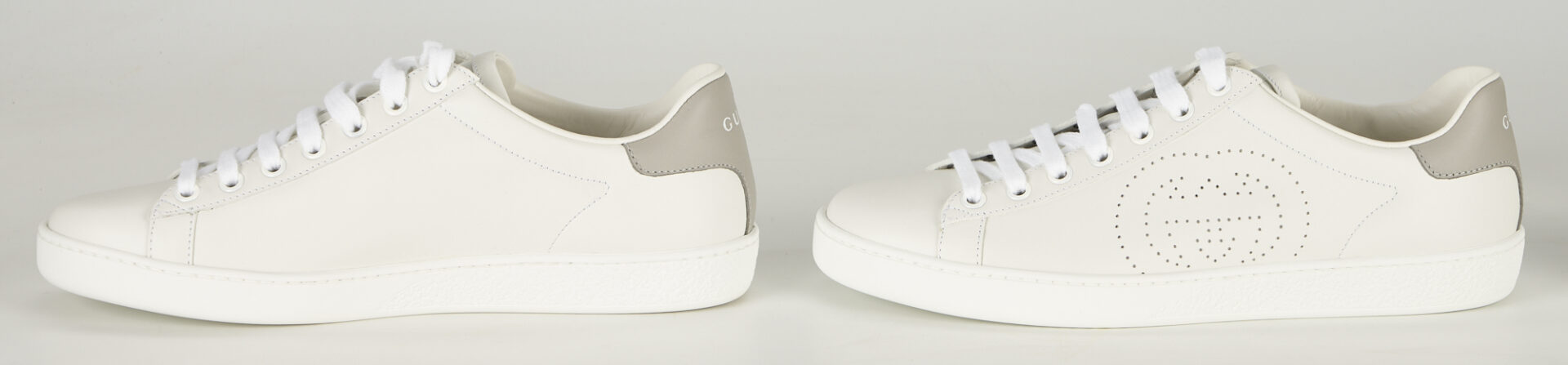 Lot 102: 2 Pairs of Gucci Ace Leather Sneakers