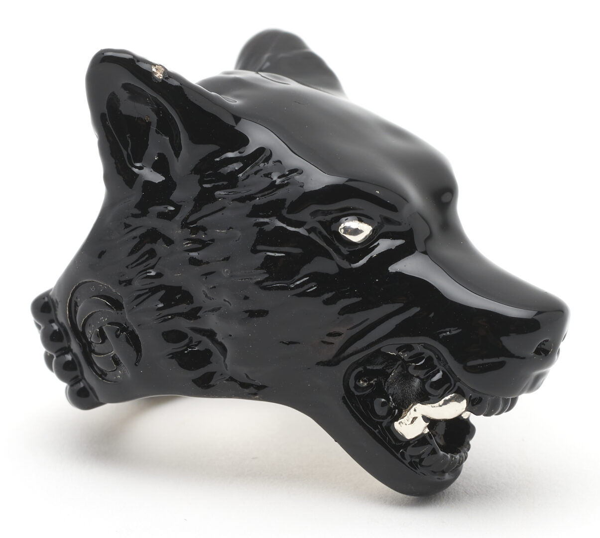 Lot 104: 2 Gucci Fashion Accessories, incl. Anger Forest Wolf Head Ring