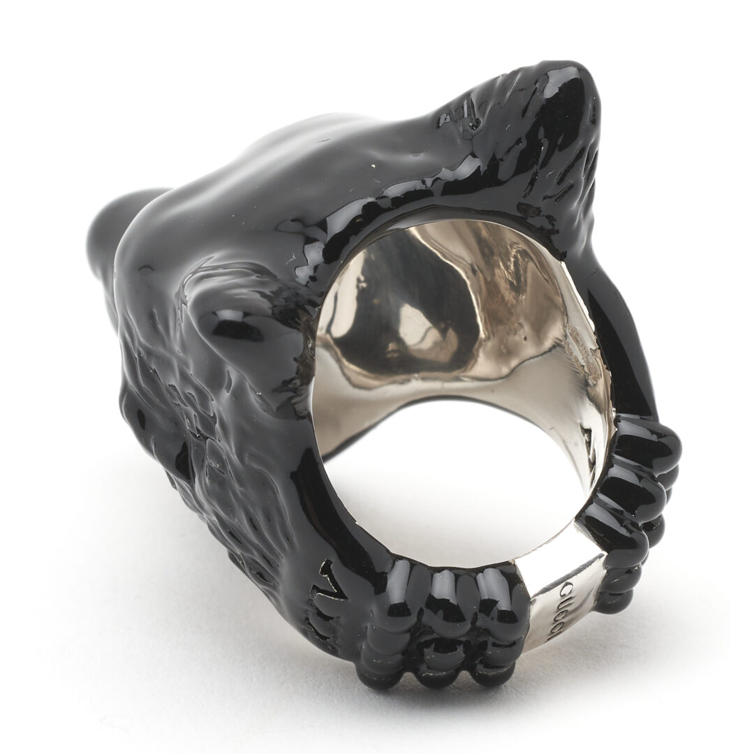 Lot 104: 2 Gucci Fashion Accessories, incl. Anger Forest Wolf Head Ring