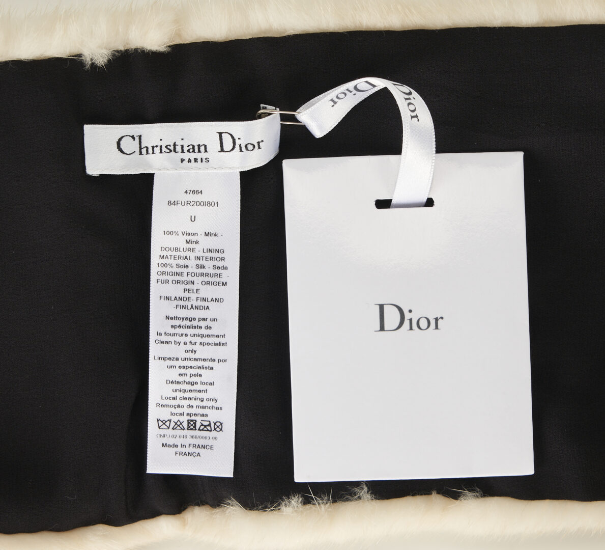 Lot 108: Christian Dior Beige Mink J'adior Scarf