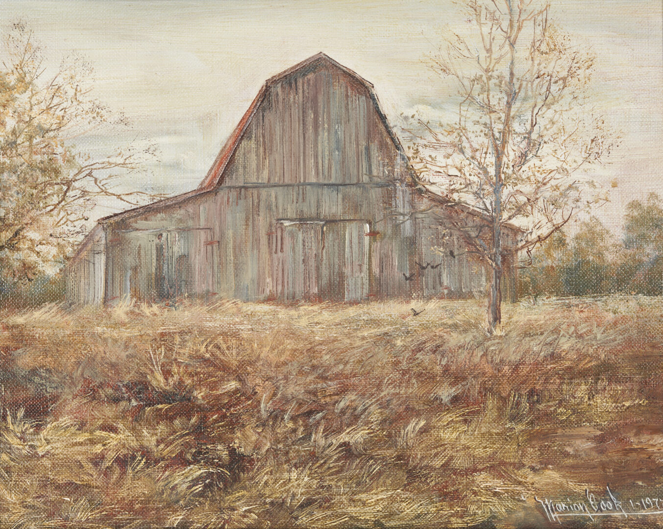 Lot 11: Marion Cook O/C Barn in Landscape, 1977