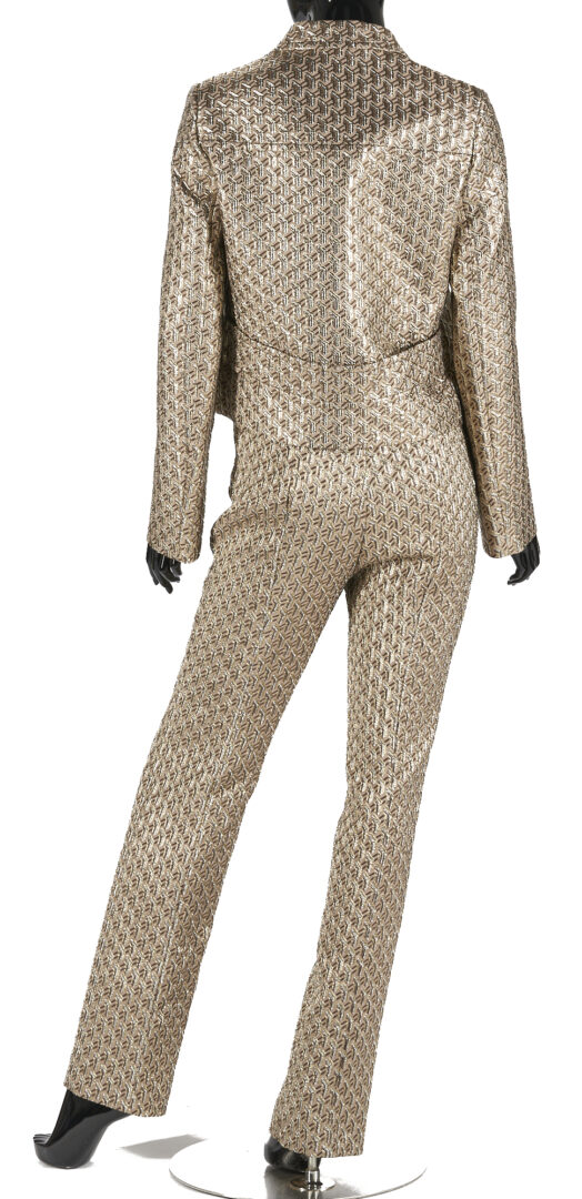Lot 125: 2-pc. Prada Metallic Gold Evening Suit