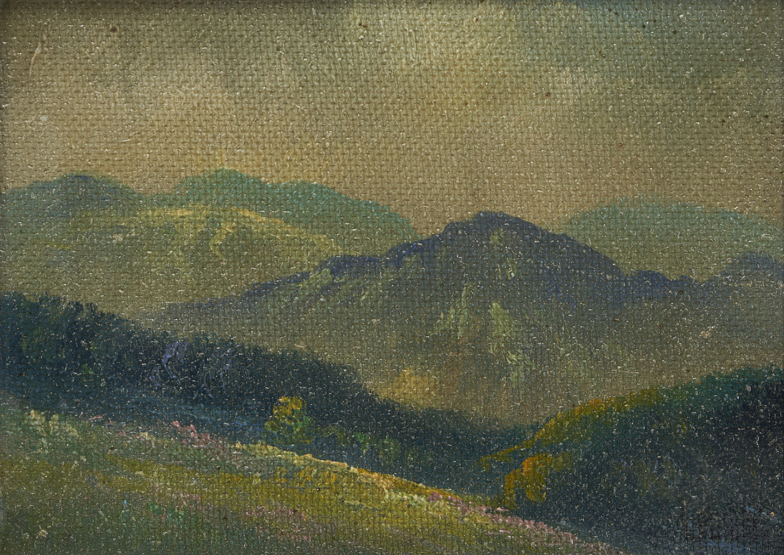 Lot 12: Small Smoky Mountains Landscape Oil, Manner of Louis Jones