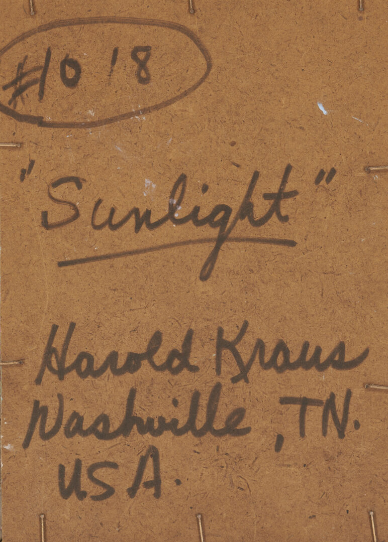 Lot 13: Harold Kraus O/B Painting, Sunlight