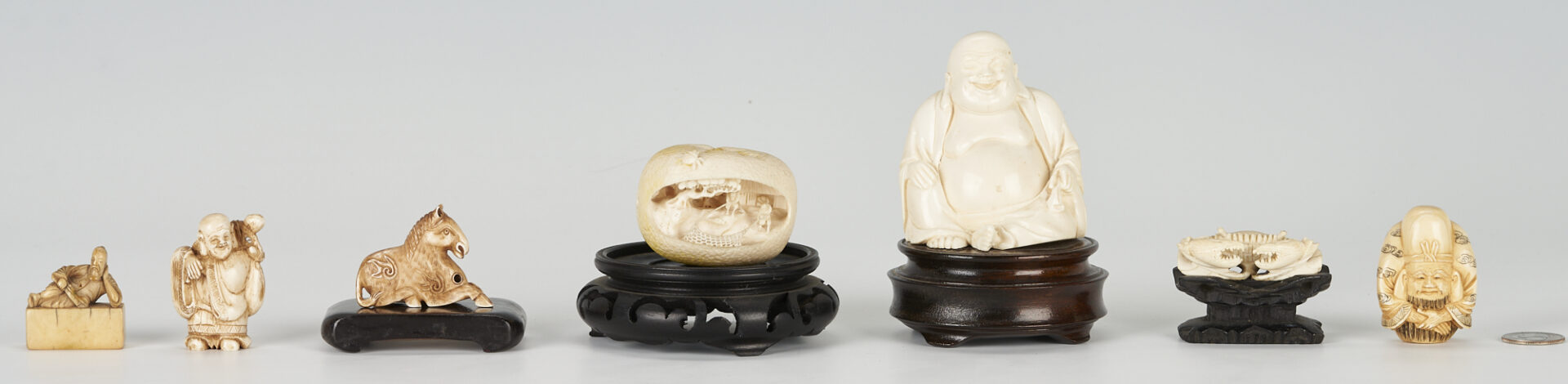 Lot 175: 7 Asian Carved Ivory Items