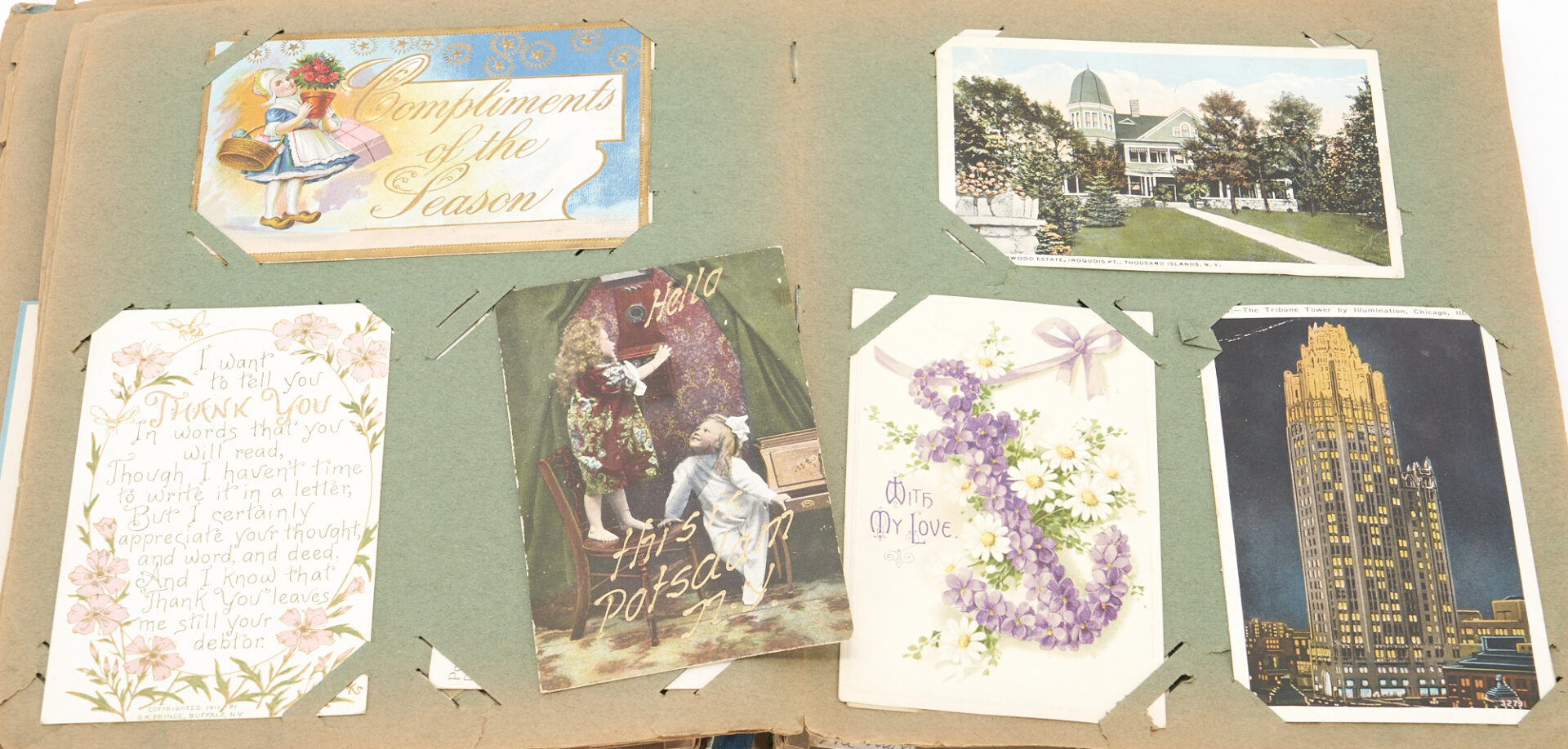 Lot 183: Vintage Christmas Ornaments & 3 Postcard Albums
