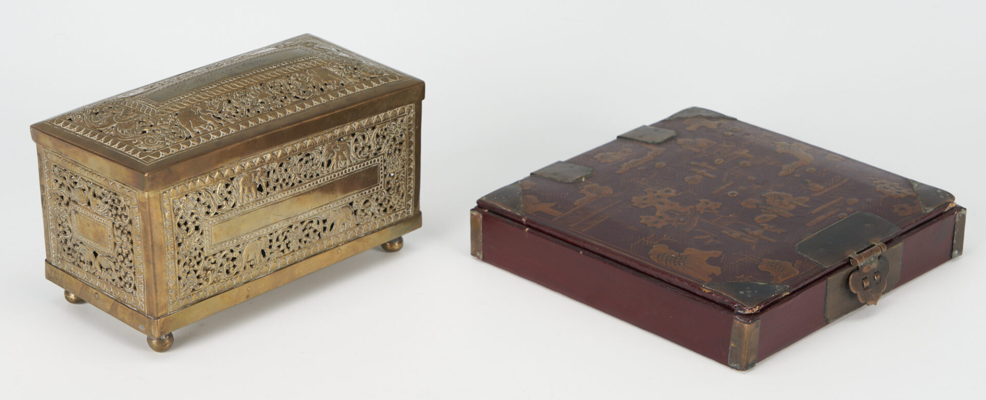 Lot 188: Chinoiserie Lacquer Tea Caddy, Various Boxes and Stand