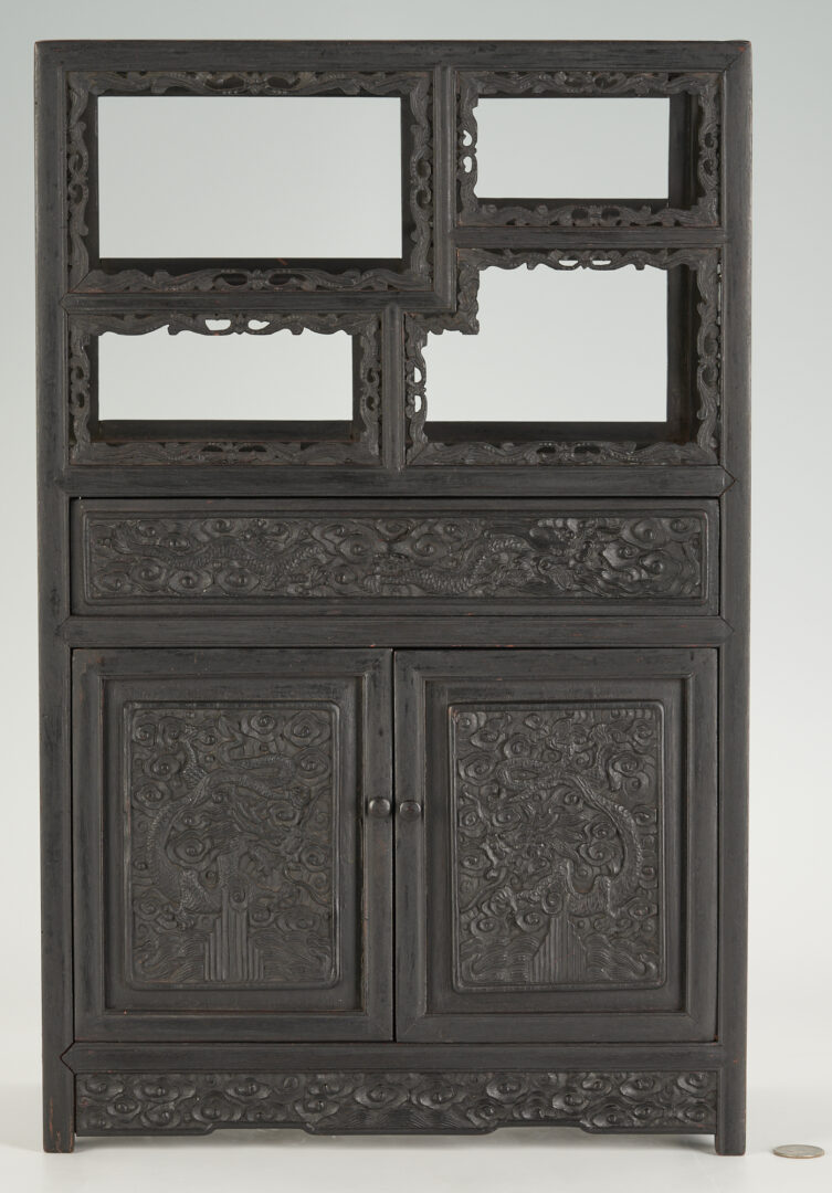 Lot 202: Asian Hardwood Miniature Cabinet