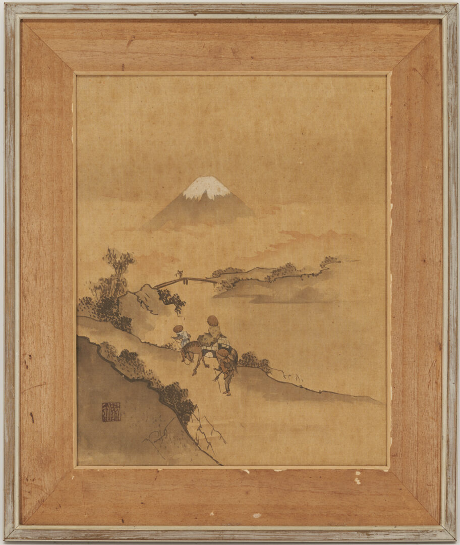Lot 205: 3 Japanese Artworks, incl. Scarce Hiroaki, Mt. Fuji, & Original Hiroshige, Tokaido Road