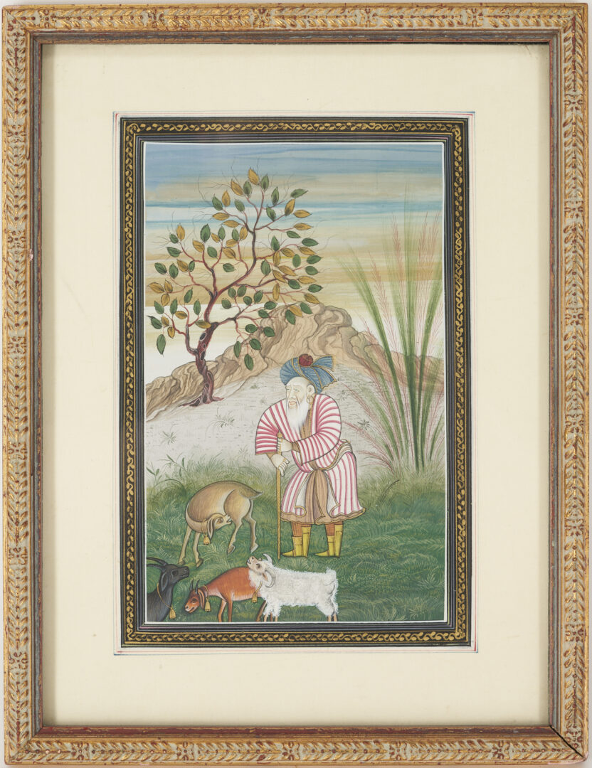 Lot 210: 4 Framed Mughal Miniature Paintings