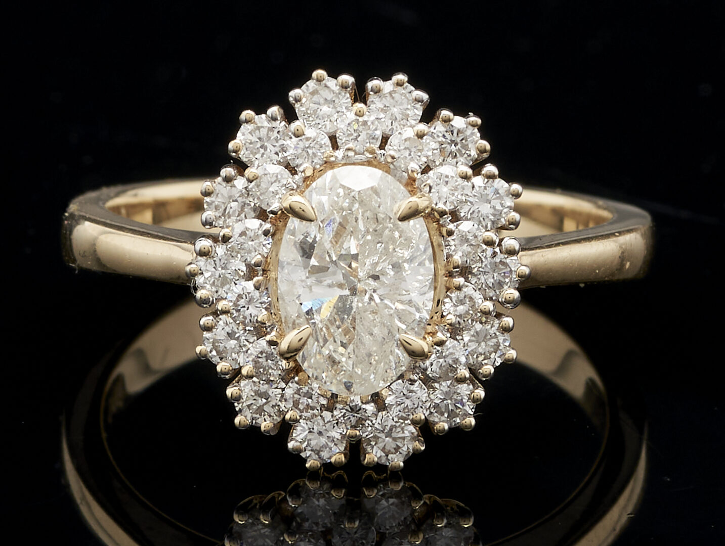 Lot 218: Ladies' 14K & Oval Diamond Ring