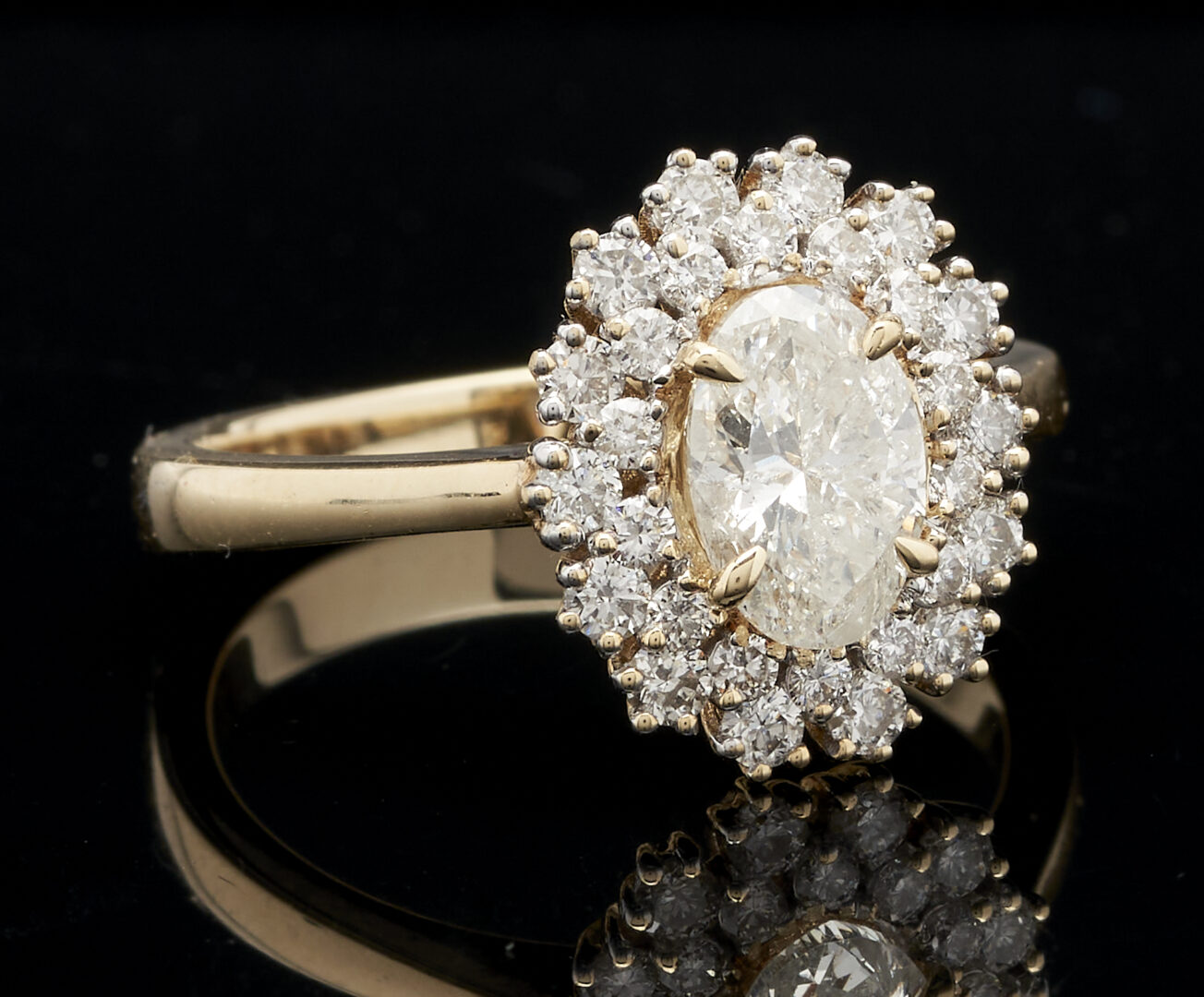Lot 218: Ladies' 14K & Oval Diamond Ring