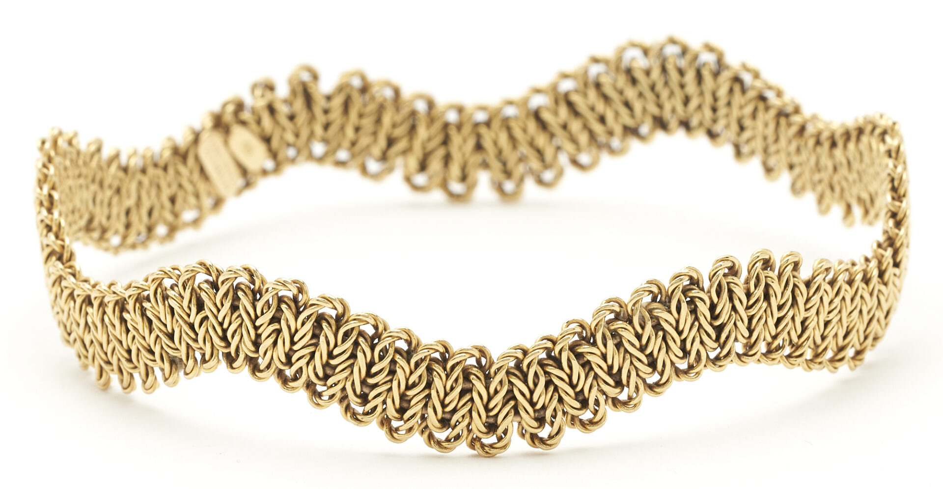 Lot 219: 18K Braided Wave Bracelet, Tiffany & Co. France