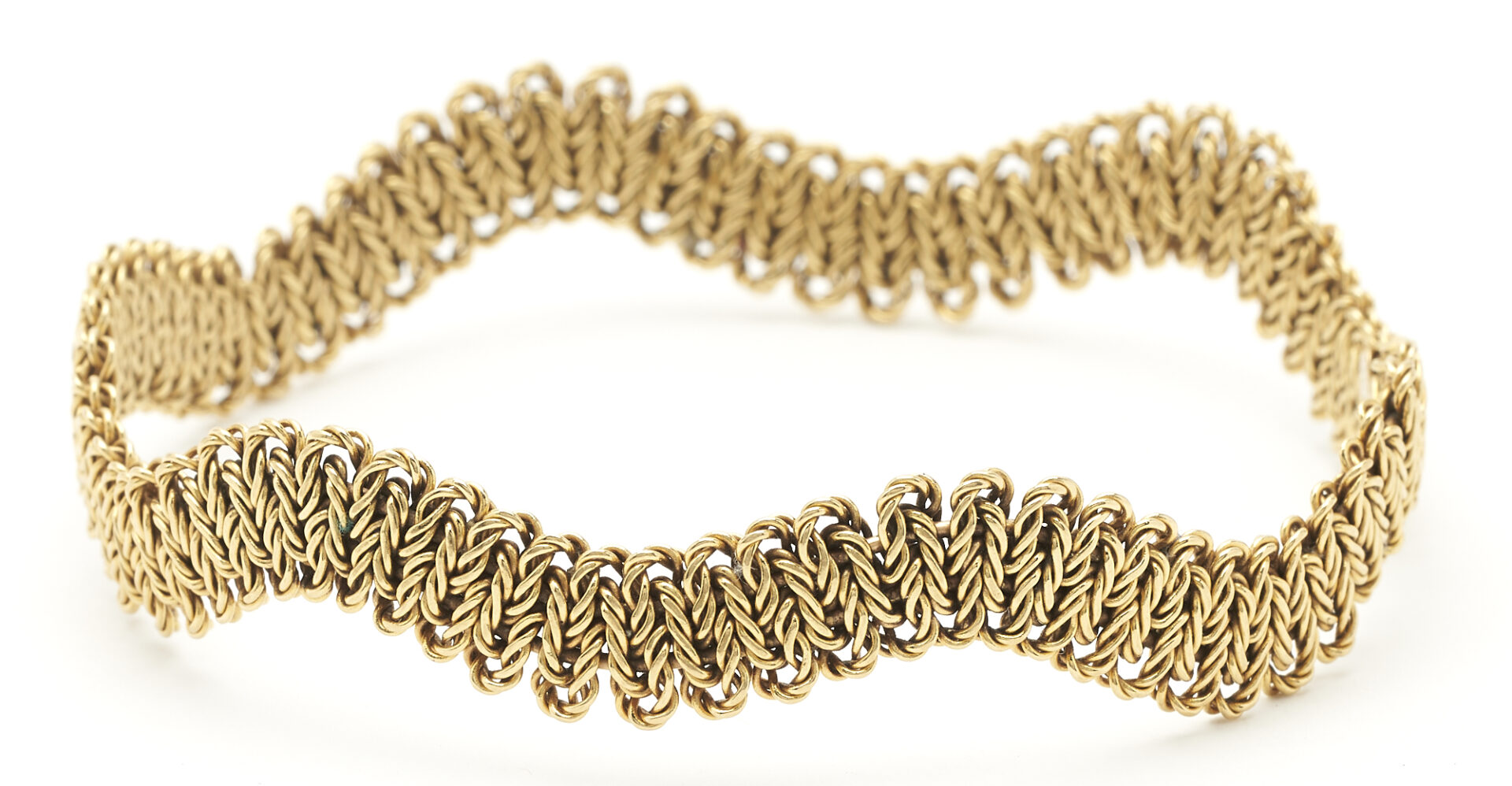 Lot 219: 18K Braided Wave Bracelet, Tiffany & Co. France