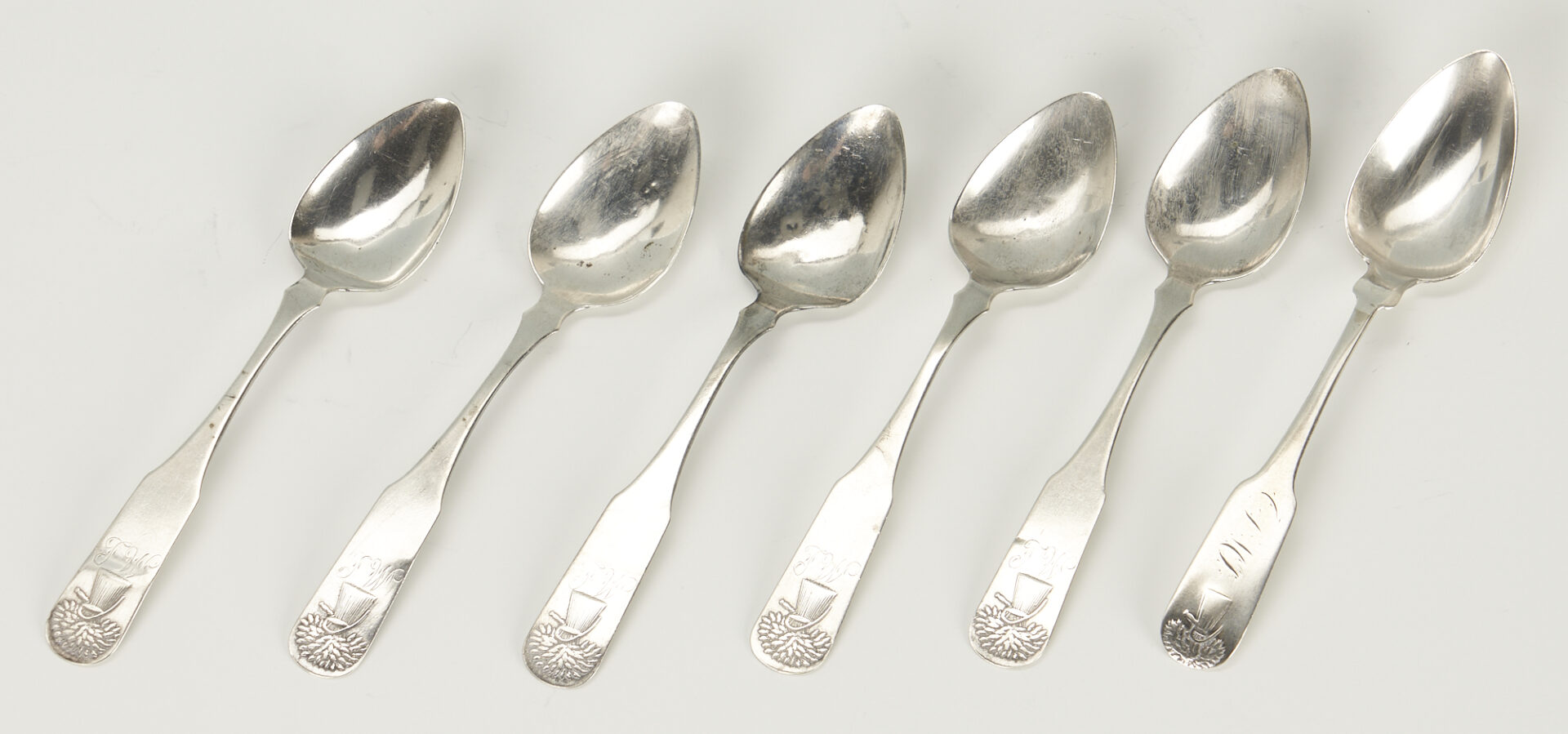 Lot 240: Assorted Silver Flatware incl. 6 Sheaf of Wheat Spoons & Tetard Freres, 15 pcs total