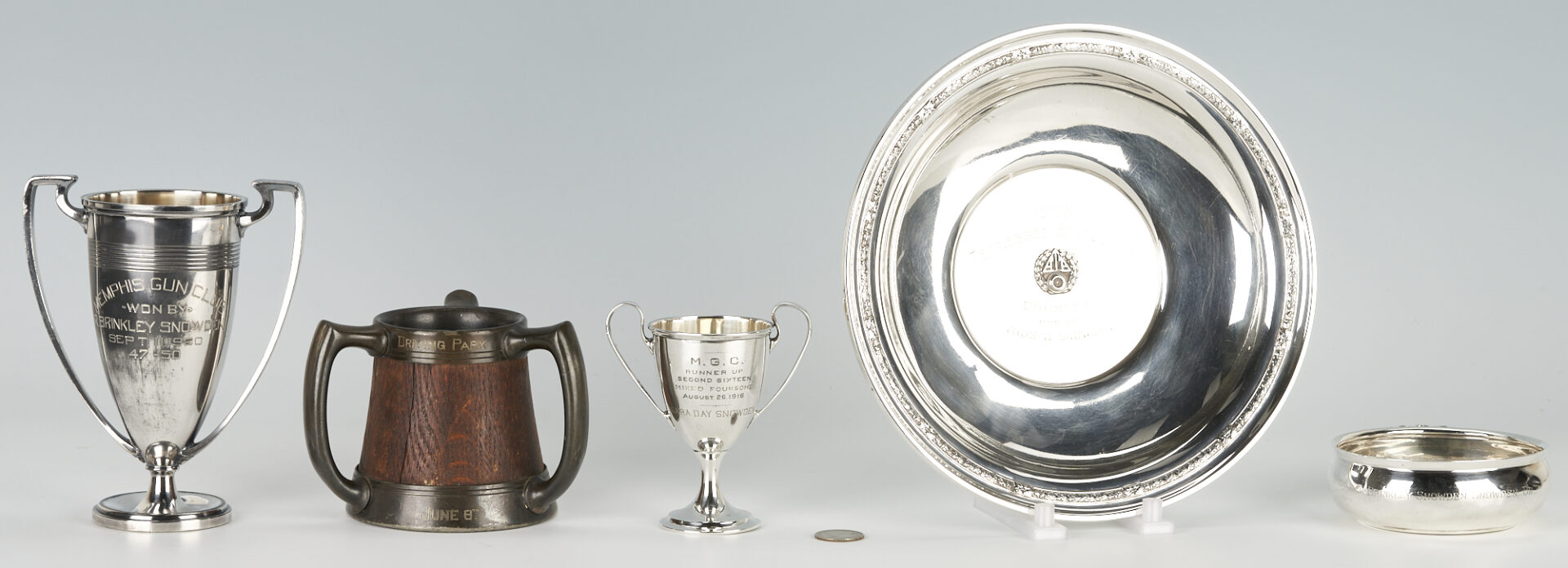 Lot 251: 5 Antique Trophies incl. Sterling Silver, Snowden Family Provenance