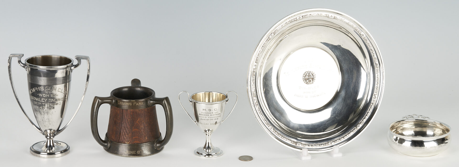 Lot 251: 5 Antique Trophies incl. Sterling Silver, Snowden Family Provenance