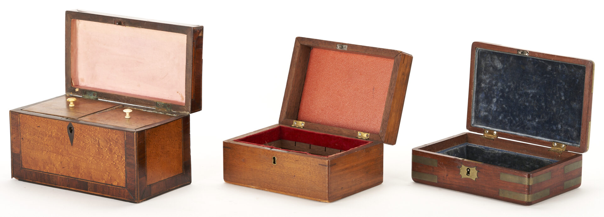 Lot 252: 6 Continental Wooden Boxes incl. Lap Desk with Stand, Tea Caddy