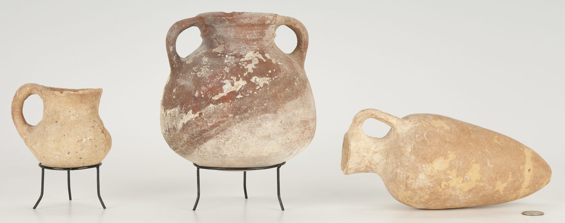 Lot 254: 3 Ancient Israeli Ceramic Vessels incl. Amphora Vase