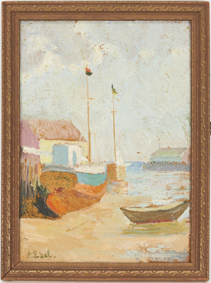 Lot 266: 3 Small Marine Paintings, Charles H. Ebert & Albert Edel