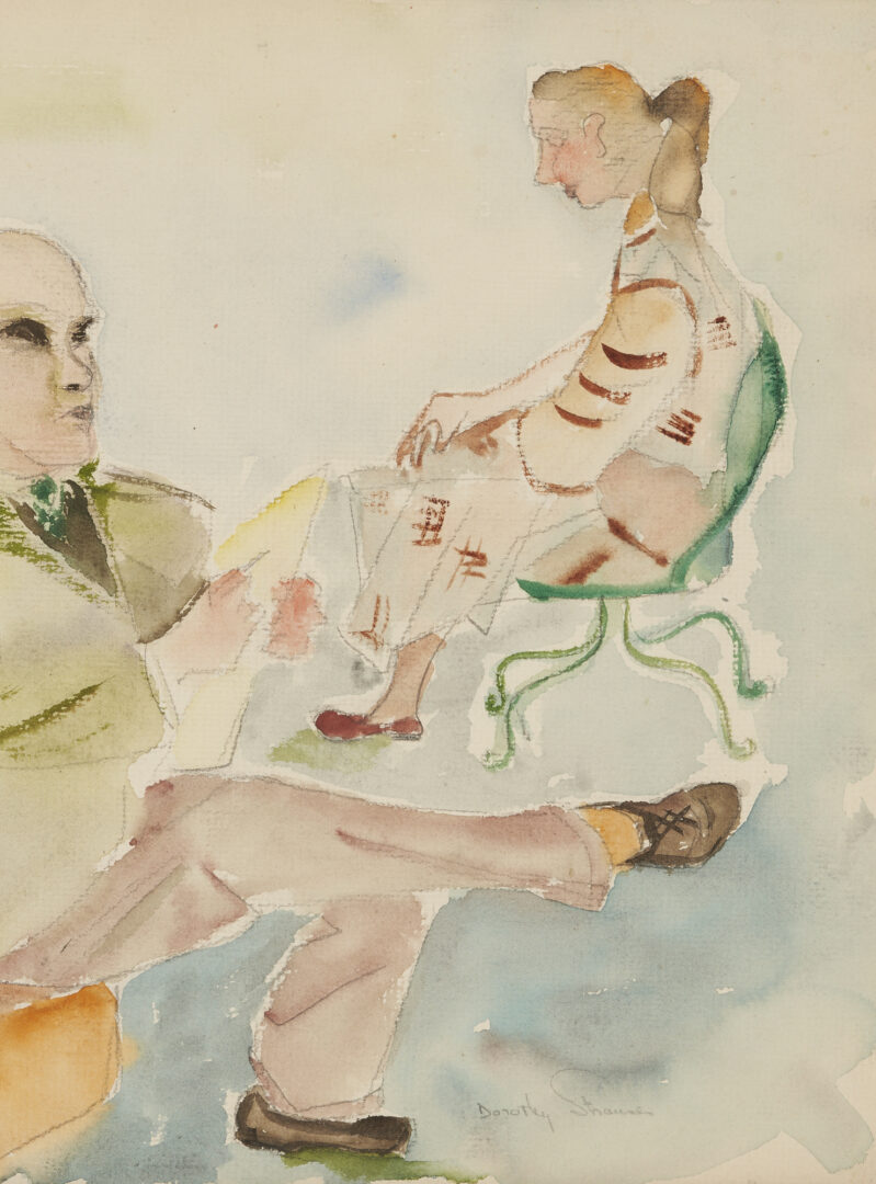 Lot 27: Dorothy Strauser Watercolor Portrait of Sterling Strauser