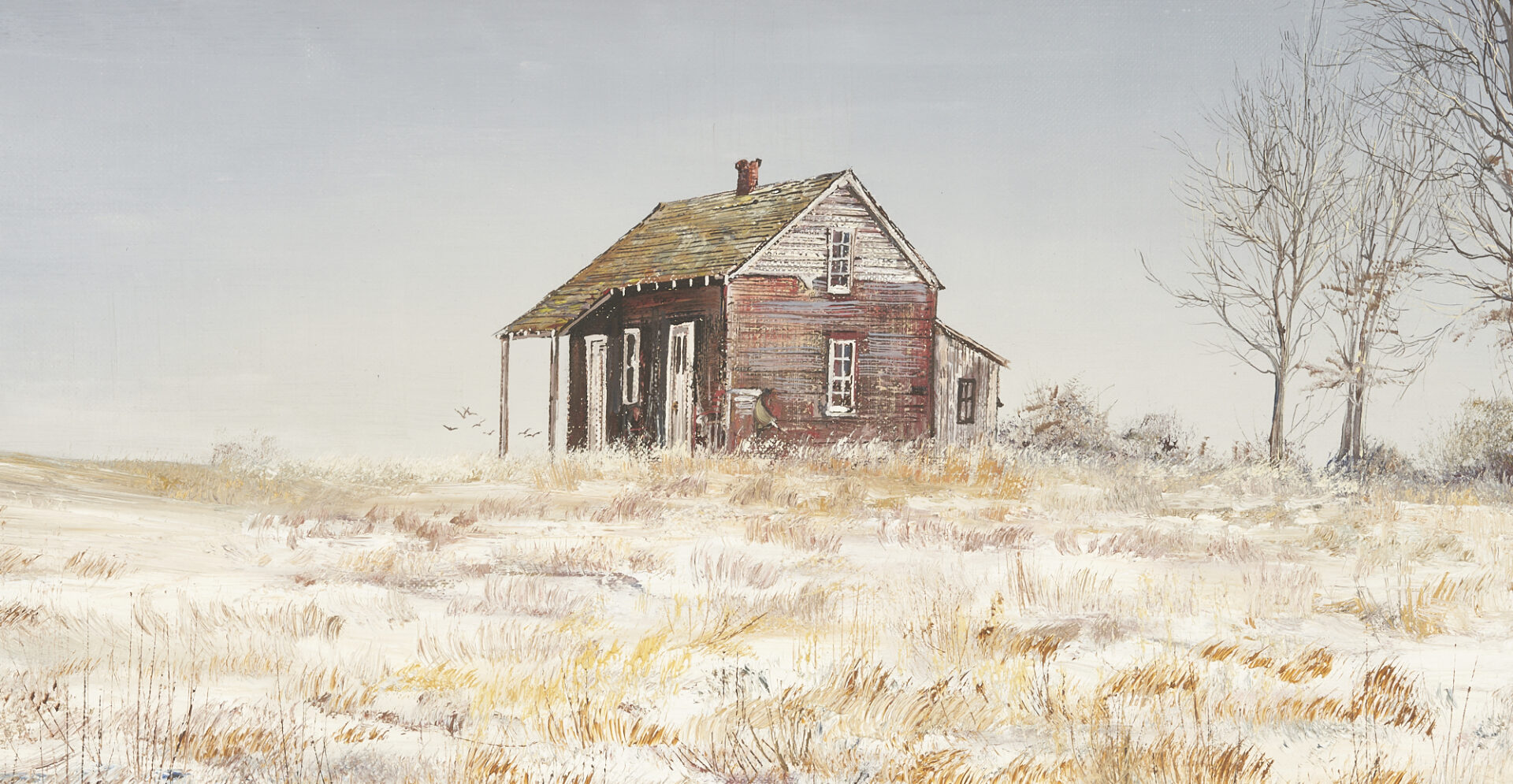 Lot 282: Marion Bryant Cook Winter Landscape, Home Sweet Home