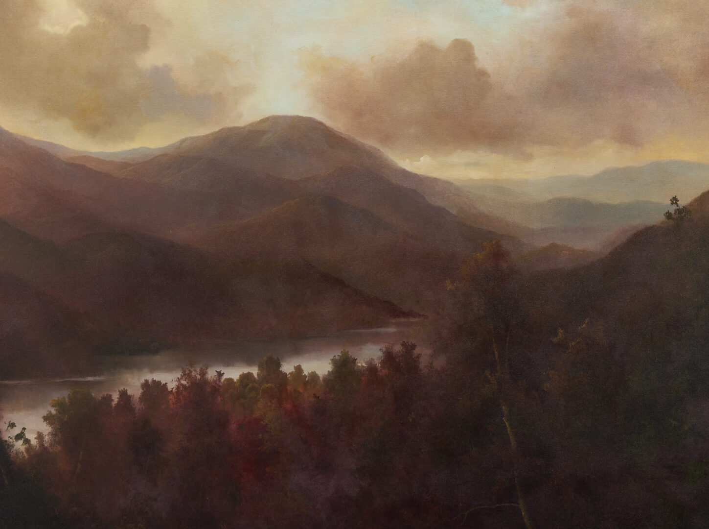 Lot 285: Very Large Ron Williams O/C Fall Mountain Landscape Painting