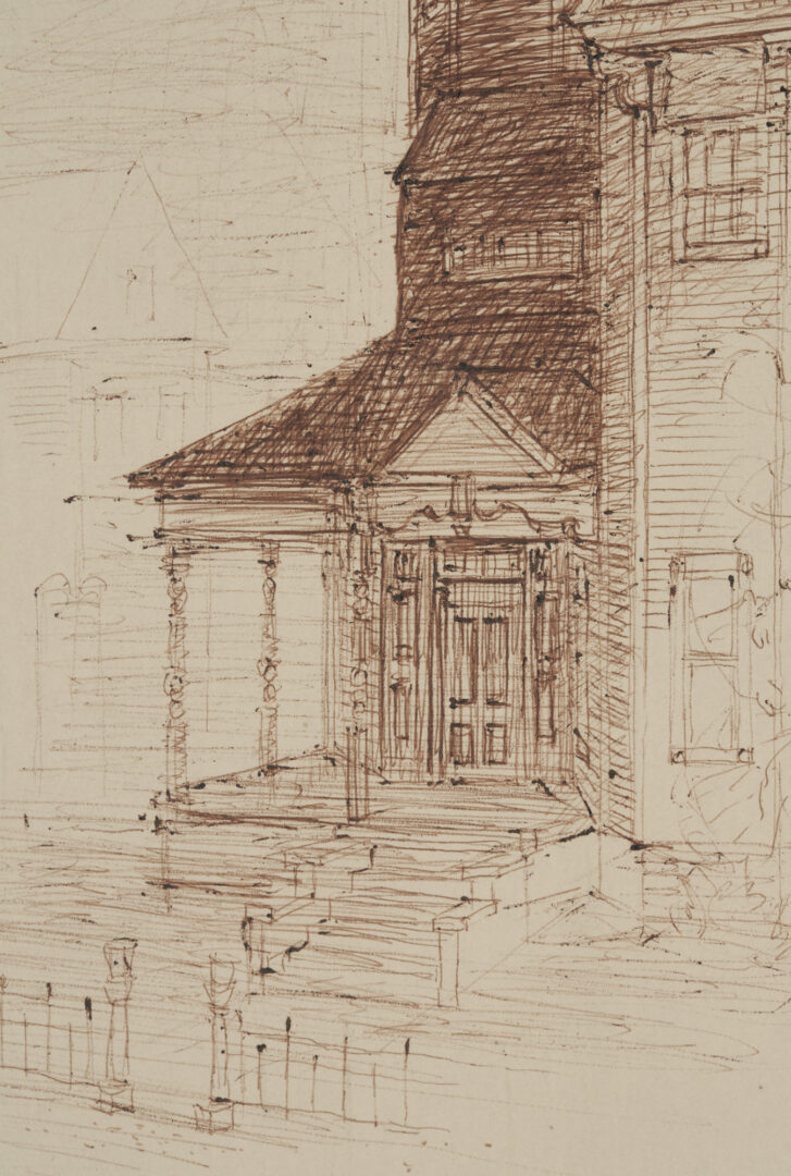 Lot 286: 3 Carl Sublett Architectural Watercolors of Historic Knoxville Houses