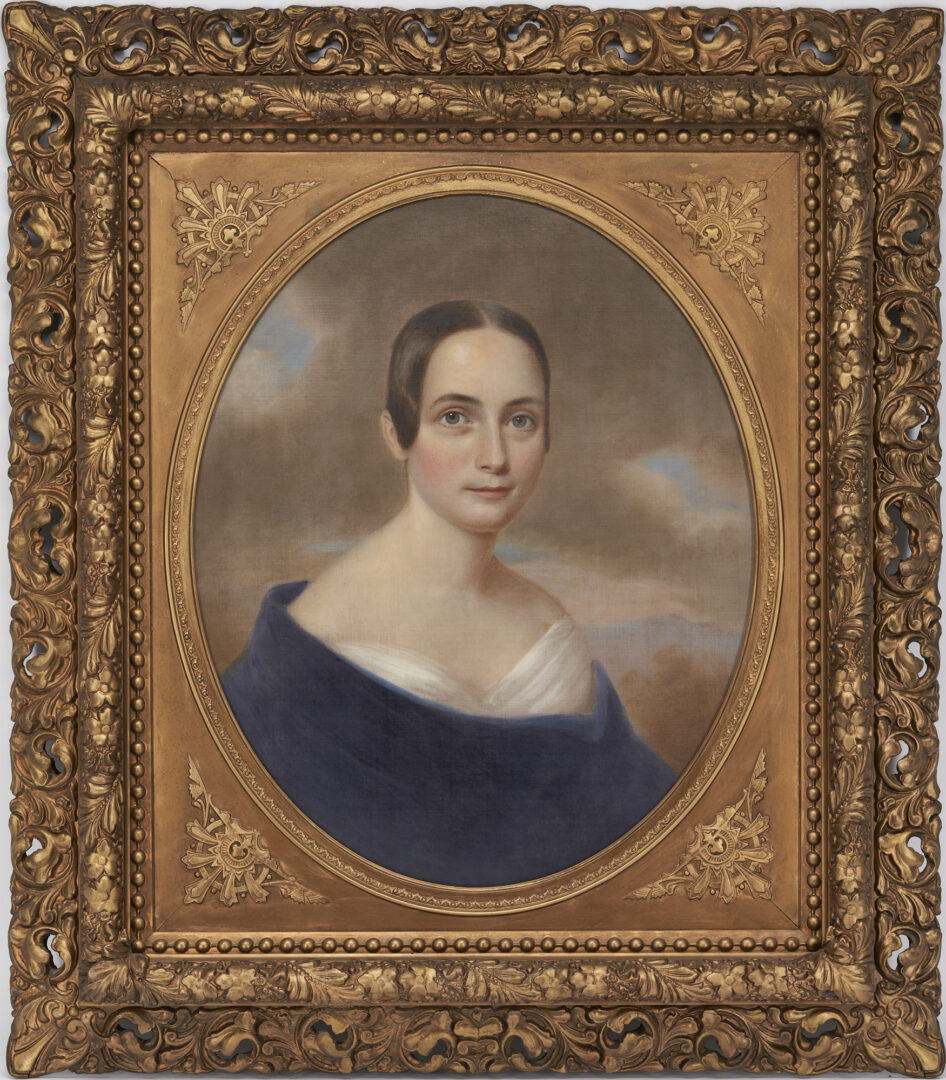 Lot 288: O/C Portrait of Ann Coleman Overton Brinkley, by or after John Wood Dodge