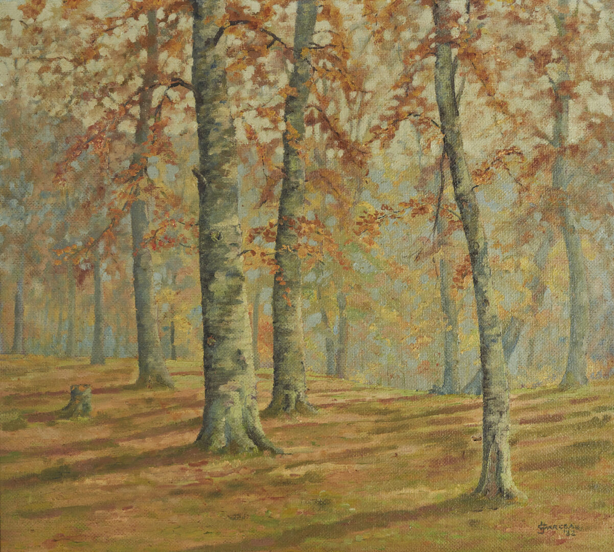 Lot 28: Harry J. Garceau, Trees in Landscape Oil Painting