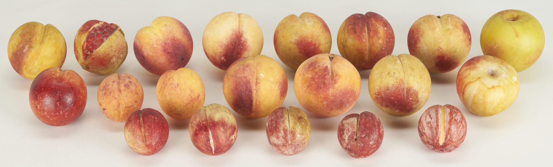 Lot 295: Stone Fruit w/ Carved Wood Bowl