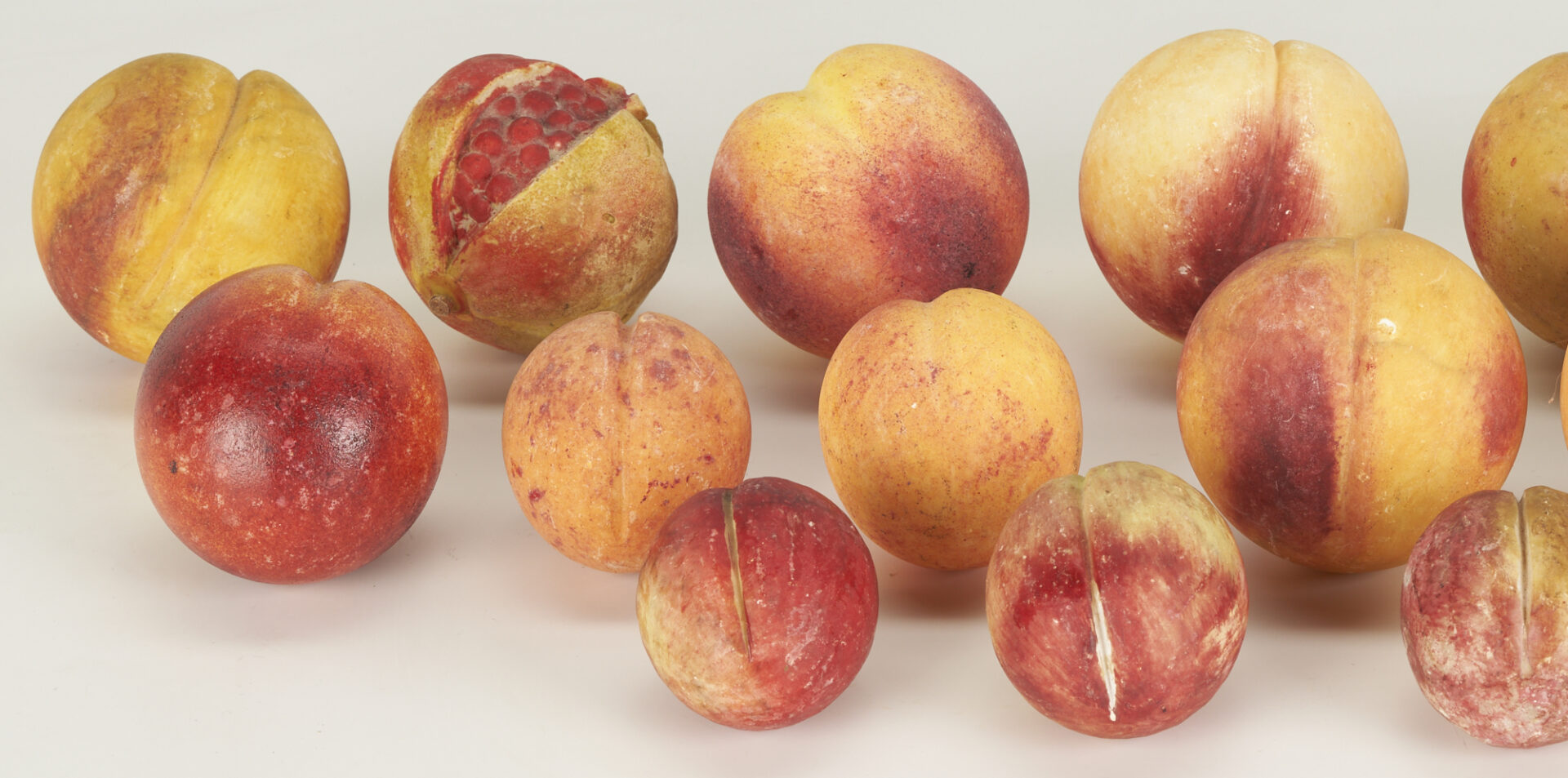 Lot 295: Stone Fruit w/ Carved Wood Bowl