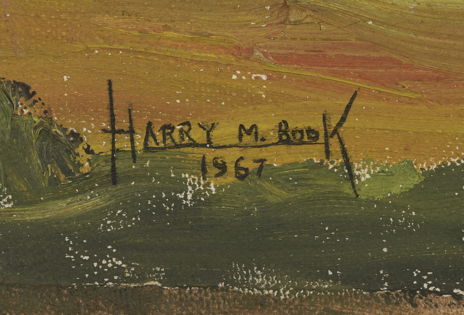 Lot 29: Harry Martin Book O/C Landscape Painting
