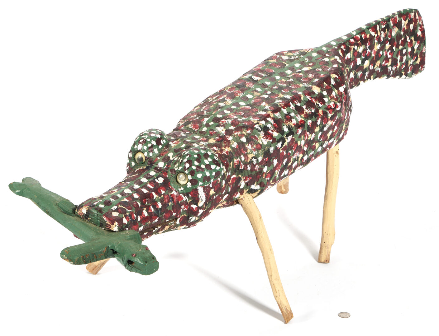 Lot 335: Homer Green Folk Art Sculpture, Alligator