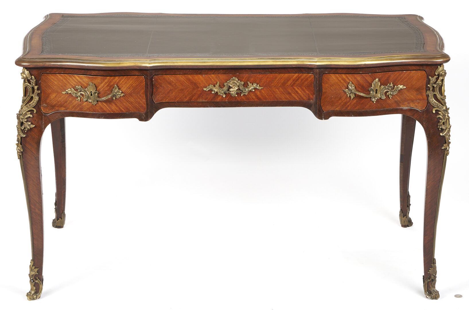 Lot 348: Louis XV Style Gilt Bronze Mounted Writing Table or Desk