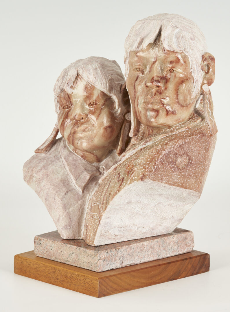 Lot 34: Alvin Marshall Sculpture, Two Faces