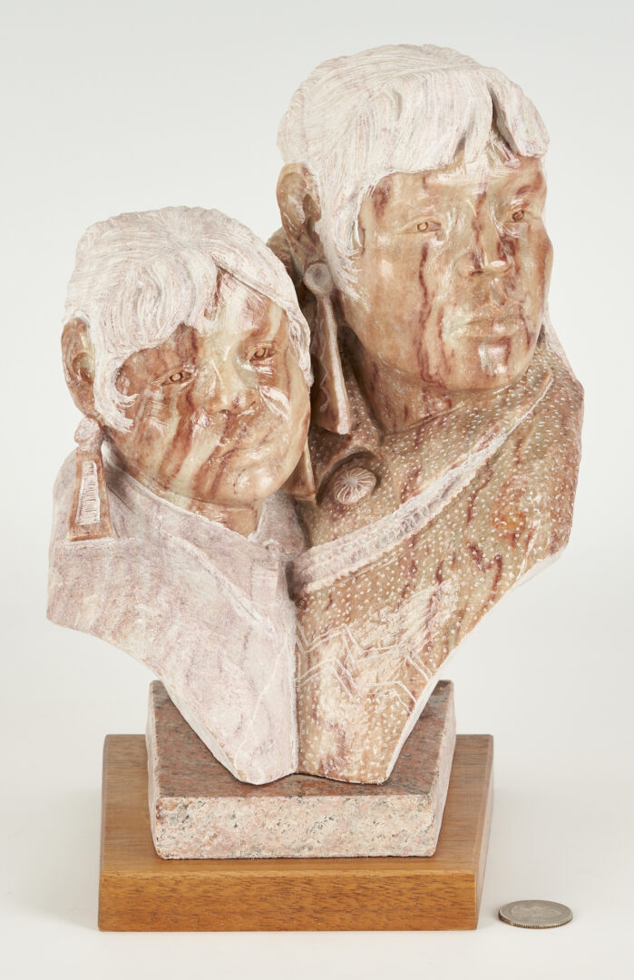 Lot 34: Alvin Marshall Sculpture, Two Faces