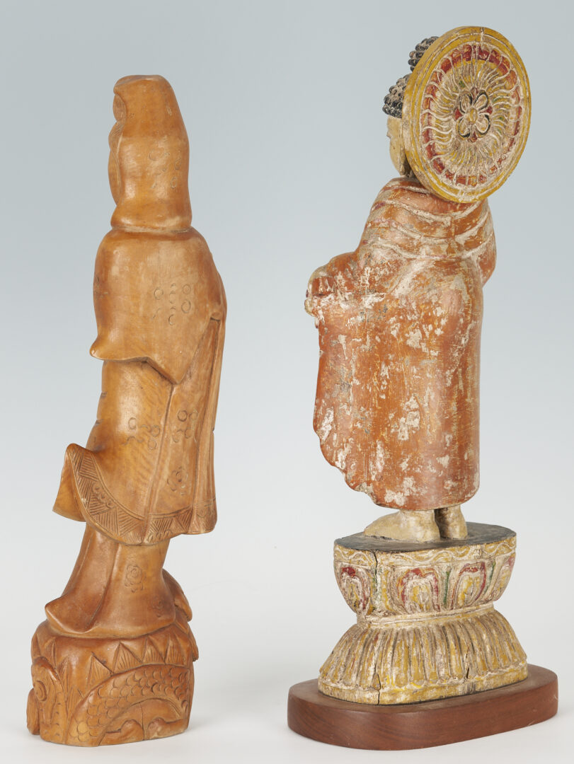 Lot 387: 2 Carved Asian Figures