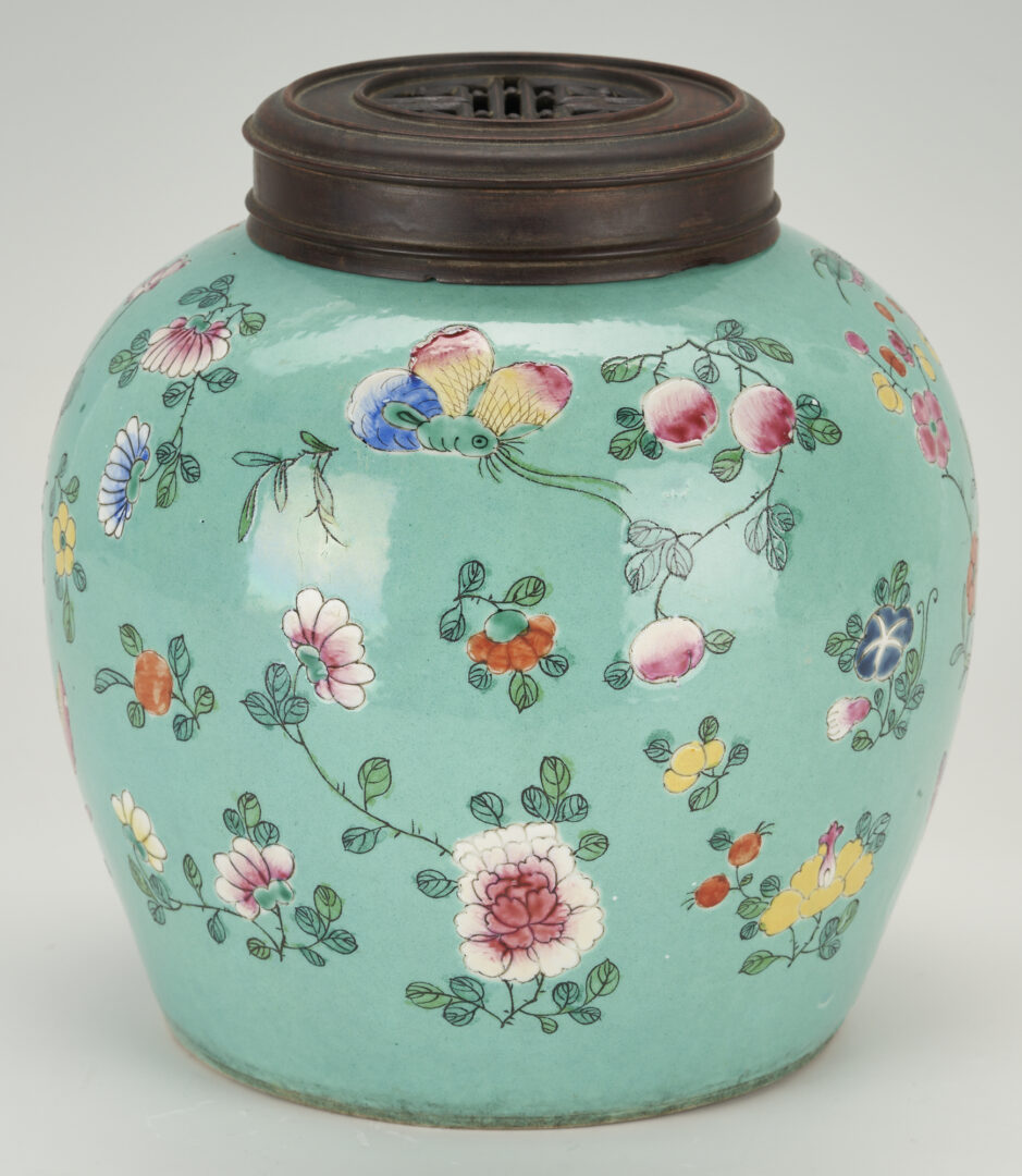 Lot 400: Chinese Turquoise Glazed Ginger Jar w/ Stand