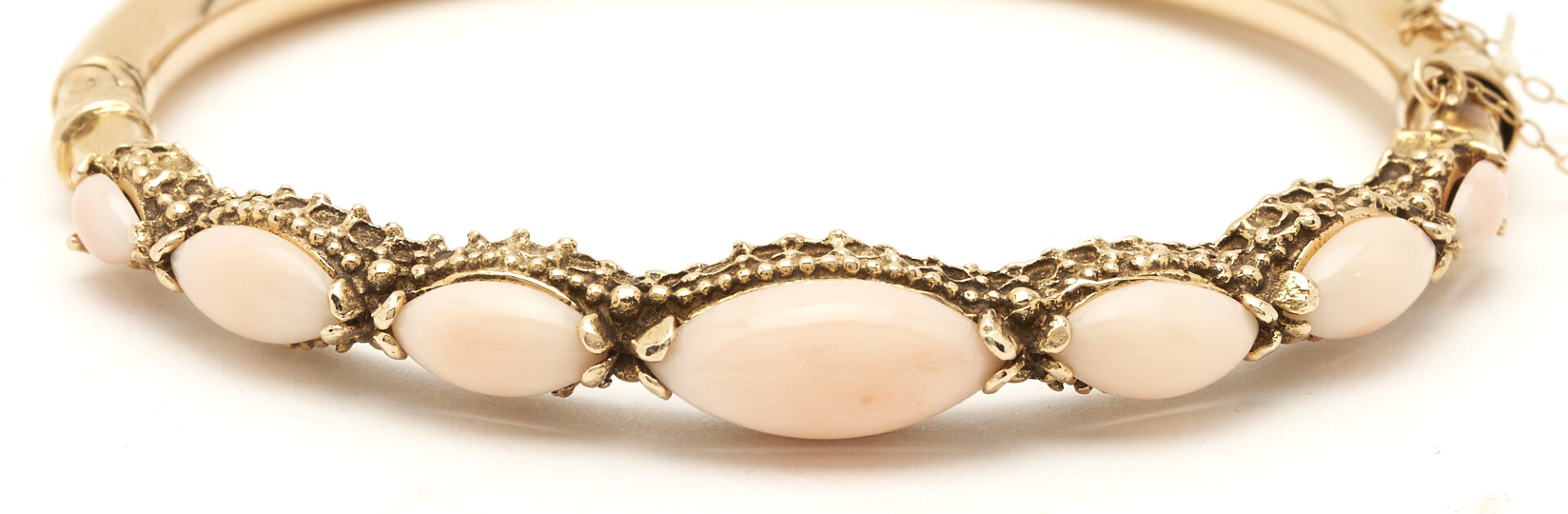 Lot 415: 14K Pink Opal Bangle Bracelet