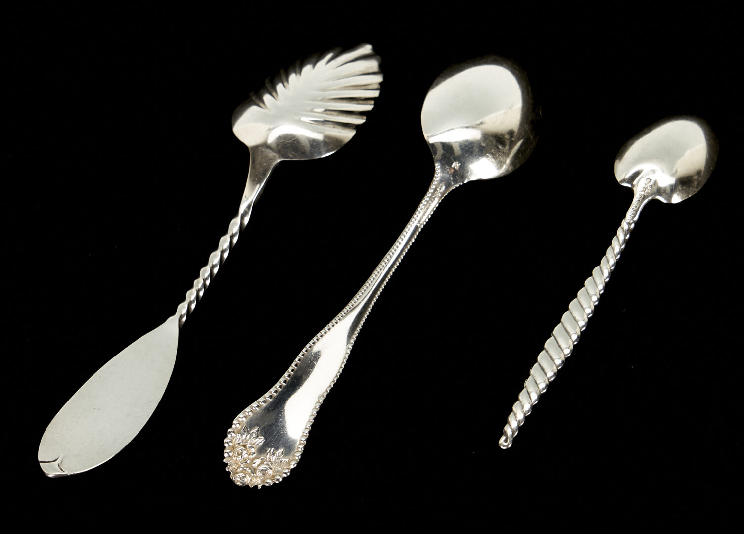 Lot 442: 65 Assorted Sterling Silver Flatware Pieces, incl. Lancaster & Antique-Lily